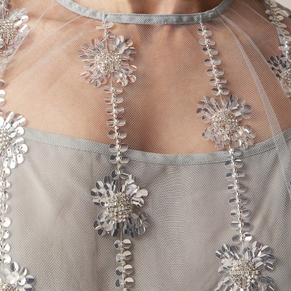 NWT JCrew sheer layered sequin skirt and top set. 10 top. 8 skirt - Picture 4 of 14